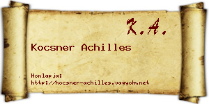 Kocsner Achilles névjegykártya